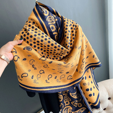 Load image into Gallery viewer, Scarf Cashmere - Gold & Blue