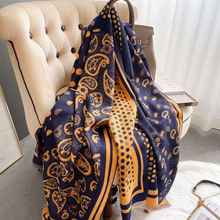 Load image into Gallery viewer, Scarf Cashmere - Gold & Blue