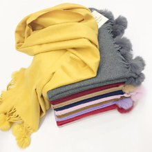 Load image into Gallery viewer, Scarf Cashmere Fluffy Tassels Grey Silver