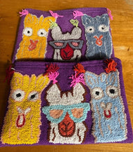 Load image into Gallery viewer, Alpaca Hand Made Purse/Wallet/Clutch - Comical - Purple