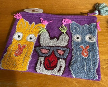 Load image into Gallery viewer, Alpaca Hand Made Purse/Wallet/Clutch - Comical - Purple