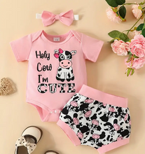 Load image into Gallery viewer, Baby Set - Holy Cow I&#39;m Cute - Pink
