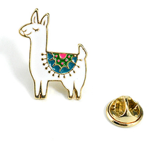 Load image into Gallery viewer, Lapel Pin - White Alpaca Coloured Saddle
