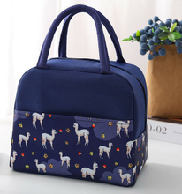 Load image into Gallery viewer, Lunch Bag - Blue Alpacas
