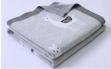 Alpaca Baby Blanket - 100% Cotton - Grey