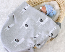 Load image into Gallery viewer, Alpaca Baby Blanket - 100% Cotton - Grey
