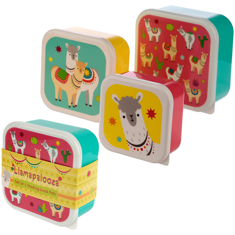 Lunch Box - Set of 3 - Alpaca Print