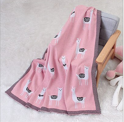 Alpaca Baby Blanket - 100% Cotton - Pink