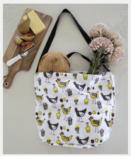 Load image into Gallery viewer, Tote Bag - Cotton - Farmyard Chickens
