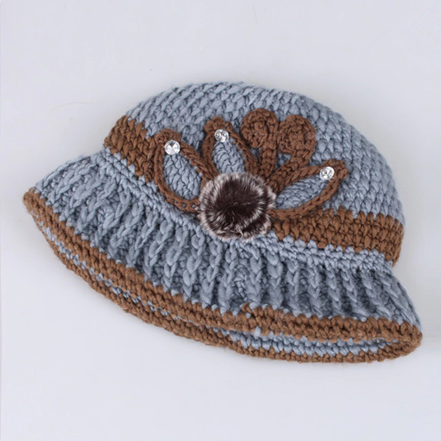 Crochet Beret/Hat - Grey