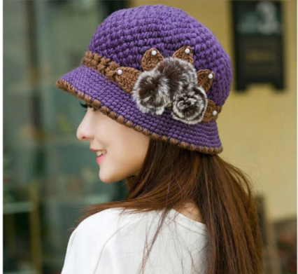 Crochet Beret/Hat - Purple