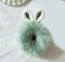 Load image into Gallery viewer, Faux Fur Hair Ring - Mint Green
