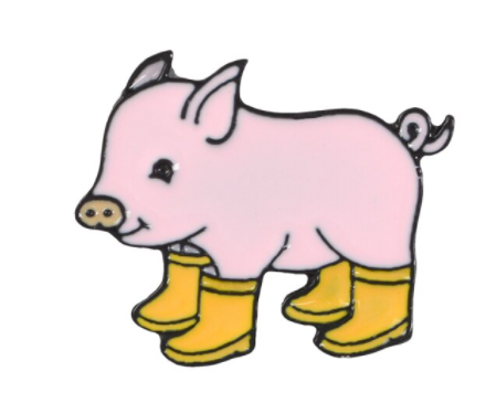 Brooch - Three Little Pigs - Pigs in Gumboots!