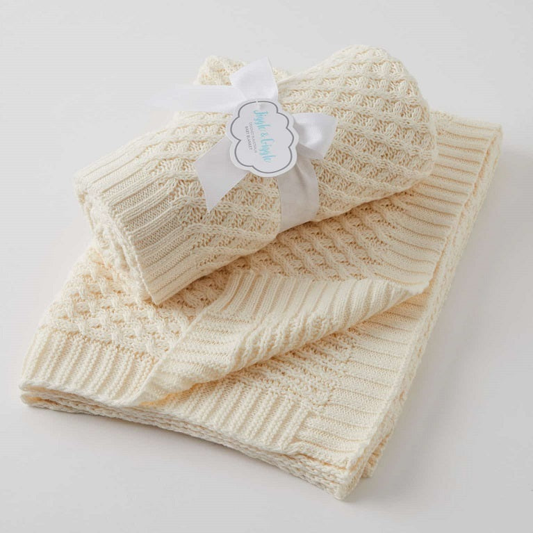 Cotton Basket Weave Knit Blanket