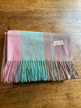Load image into Gallery viewer, Scarf  Cashmere Blend Green-Pink Plaid

