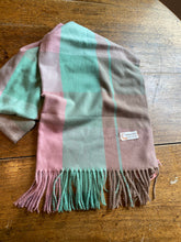 Load image into Gallery viewer, Scarf  Cashmere Blend Green-Pink Plaid
