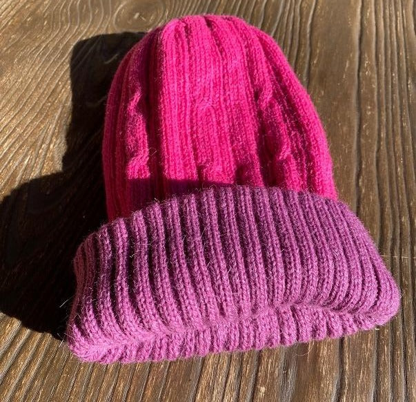 Reversible Beanie - Hot Pink/Pink